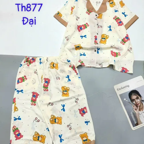 Đồ bộ quần ngố mango pijama có túi trước in nhiều hình
