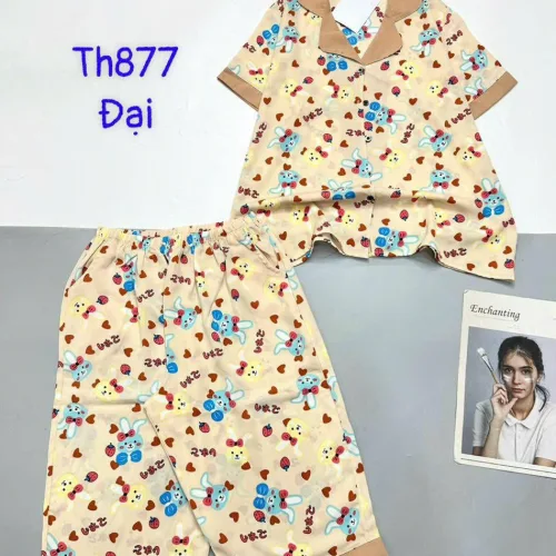 Đồ bộ quần ngố mango pijama có túi trước in nhiều hình