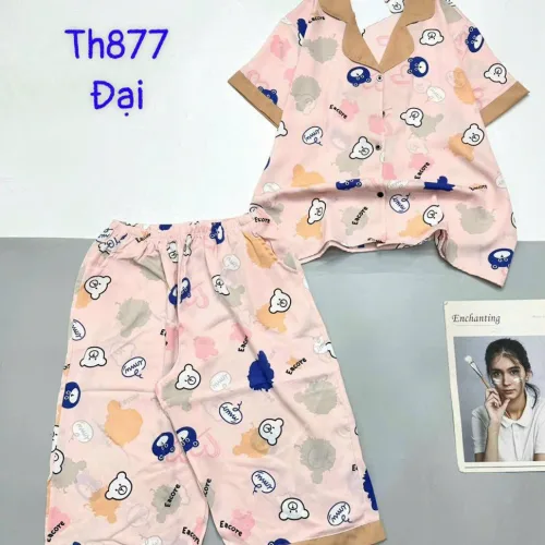 Đồ bộ quần ngố mango pijama có túi trước in nhiều hình