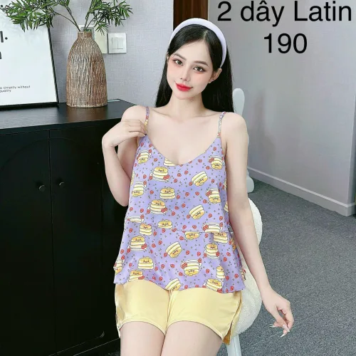 Đồ bộ quần trơn áo in 2 tầng in nhiều hoạ tiết