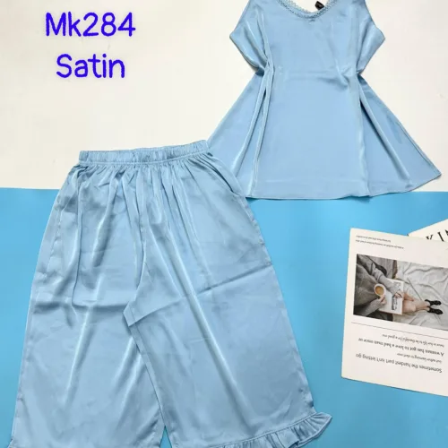 Đồ bộ satin quần lững áo 2 dây trơn
