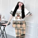 Đồ bộ satin quần lững áo cổ tròn in hình dể thương
