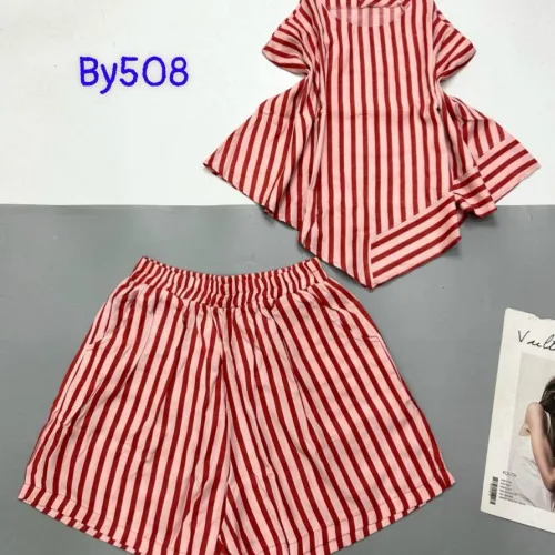 Đồ bộ sọc vải đũi quần đùi áo hai dây