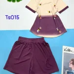 Đồ bộ tăm lạnh loang 2 màu quần đùi  áo cổ tròn tay ngắn in chữ