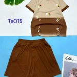 Đồ bộ tăm lạnh loang 2 màu quần đùi  áo cổ tròn tay ngắn in chữ