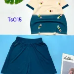 Đồ bộ tăm lạnh loang 2 màu quần đùi  áo cổ tròn tay ngắn in chữ