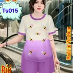 Đồ bộ tăm lạnh loang 2 màu quần đùi  áo cổ tròn tay ngắn in chữ