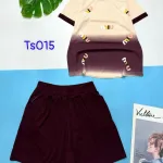 Đồ bộ tăm lạnh loang 2 màu quần đùi  áo cổ tròn tay ngắn in chữ