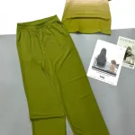 Đồ bộ tăm lạnh quần dài áo cổ tròn tay ngắn in chữ YAJ9