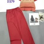 Đồ bộ tăm lạnh quần dài áo cổ tròn tay ngắn in chữ YAJ9