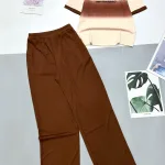 Đồ bộ tăm lạnh quần dài áo tay ngắn in chữ viền màu
