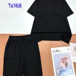 Đồ bộ tăm lạnh quần ngố áo cổ v trơn