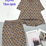 Đồ bộ tăm lạnh quần ngố áo sơ mi nhiều hoạ tiết