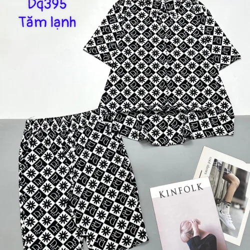 Đồ bộ tăm lạnh quần ngố áo sơ mi nhiều hoạ tiết
