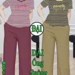 Đồ bộ tay ngắn quần suông XS 1561-1060 chất cotton