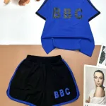 Đồ bộ thun cotton quần đùi áo tay ngắn in chữ BBC