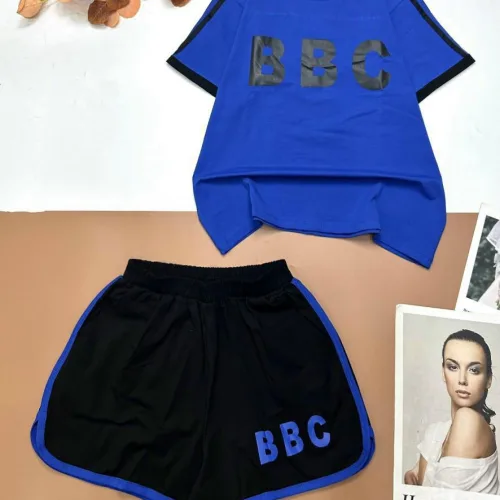 Đồ bộ thun cotton quần đùi áo tay ngắn in chữ BBC