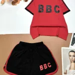 Đồ bộ thun cotton quần đùi áo tay ngắn in chữ BBC