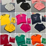 Đồ bộ thun cotton quần đùi áo tay ngắn in hình cái nơ