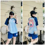 Đồ bộ thun cotton quần đùi áo tay ngắn in hình mèo kitty