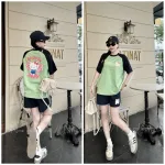 Đồ bộ thun cotton quần đùi áo tay ngắn in hình mèo kitty