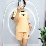 Đồ bộ thun cotton quần đùi áo tay ngắn in hình trái tim