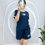 Đồ bộ thun cotton quần đùi áo tay ngắn in hình trái tim
