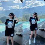 Đồ bộ thun cotton quần đùi áo tay ngắn in thỏ Bunny