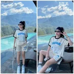 Đồ bộ thun cotton quần đùi áo tay ngắn in thỏ Bunny