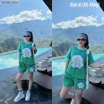 Đồ bộ thun cotton quần đùi áo tay ngắn in thỏ Bunny