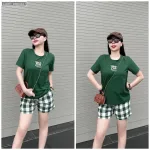Đồ bộ thun cotton quần đùi áo tay ngắn thuê chữ YES