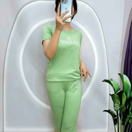 Đồ bộ thun cotton quần lửng áo tay ngắn in chữ GENERALS