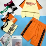 Đồ bộ thun cotton quần lửng áo tay ngắn in chữ paris