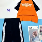 Đồ bộ thun cotton quần lửng áo tay ngắn in chữ paris