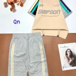 Đồ bộ thun cotton quần lửng áo tay ngắn in chữ SIMPSON