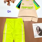 Đồ bộ thun cotton quần lửng áo tay ngắn in chữ SIMPSON