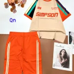 Đồ bộ thun cotton quần lửng áo tay ngắn in chữ SIMPSON