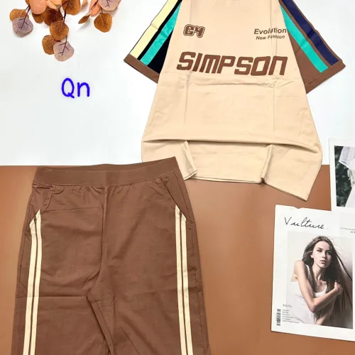 Đồ bộ thun cotton quần lửng áo tay ngắn in chữ SIMPSON