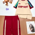 Đồ bộ thun cotton quần lửng áo tay ngắn in chữ SIMPSON