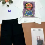 Đồ bộ thun cotton quần lửng áo tay ngắn in hình mặt cười