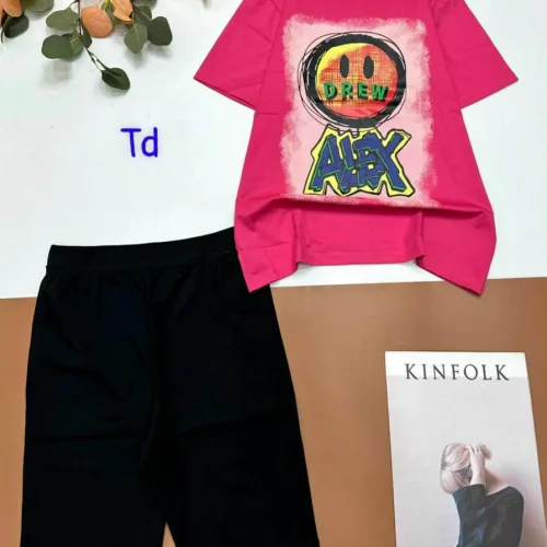 Đồ bộ thun cotton quần lửng áo tay ngắn in hình mặt cười