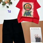 Đồ bộ thun cotton quần lửng áo tay ngắn in hình mặt cười