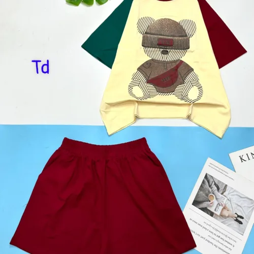 Đồ bộ thun nữ quần đùi áo in hình gấu