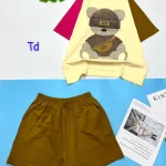 Đồ bộ thun nữ quần đùi áo in hình gấu