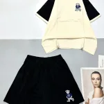 Đồ bộ thun nữ quần đùi áo tay ngắn in hình chú chó gấu nhỏ