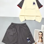 Đồ bộ thun nữ quần đùi áo tay ngắn in hình chú chó gấu nhỏ
