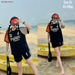 Đồ bộ thun nữ quần đùi in chữ PALAIS form rộng 65kg