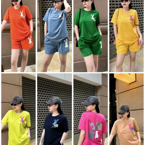 Đồ bộ thun nữ quần đùi in con thỏ bên trái form rộng 65kg