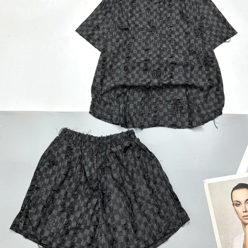 Đồ bộ tơ xước quần đùi áo sơ mi tay ngắn cổ bẻ in hoạ tiết