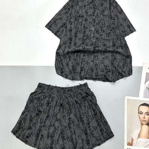 Đồ bộ tơ xước quần đùi áo sơ mi tay ngắn cổ bẻ in hoạ tiết